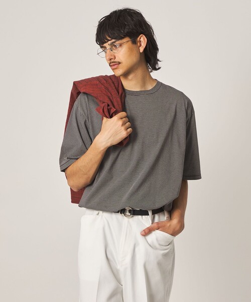 Steven Alan(スティーブンアラン)の「<Steven Alan> サイロ ボーダー クルーネック Tシャツ(Tシャツ/カットソー・メンズ・ダークブラウン/ブラック/オフホワイト・XL/L/M/S)」の13枚目の写真