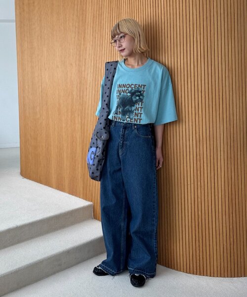 CIAOPANIC TYPY（チャオパニックティピー）の「【UNISEX】【プラスサイズあり】DOG＆CATアソートロゴプリントTee（Tシャツ/カットソー・レディース・ホワイト/ブルー/チャコールグレー/グレー・XX-LARGE/LARGE/MEDIUM）」の8枚目の写真