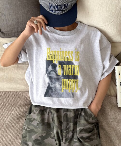 CIAOPANIC TYPY（チャオパニックティピー）の「【UNISEX】【プラスサイズあり】DOG＆CATアソートロゴプリントTee（Tシャツ/カットソー・レディース・ホワイト/ブルー/チャコールグレー/グレー・XX-LARGE/LARGE/MEDIUM）」の17枚目の写真