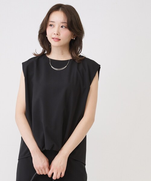 COUP DE CHANCE（クードシャンス）の「【手洗い可／セットアップ可】フロント裾ギャザープルオーバー（Tシャツ/カットソー・レディース・ナチュラル/ブラウン系その他/ブラック・40/38/36/34）」の14枚目の写真