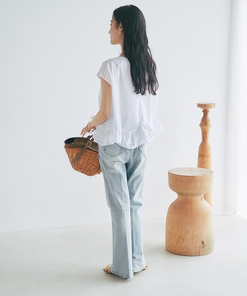 La boutique BonBon（ラブティックボンボン）の「【360°魅力UP！】ランダムペプラムフレンチブラウス（シャツ/ブラウス・レディース・ピンク/ホワイト/サックスブルー・FREE）」の10枚目の写真