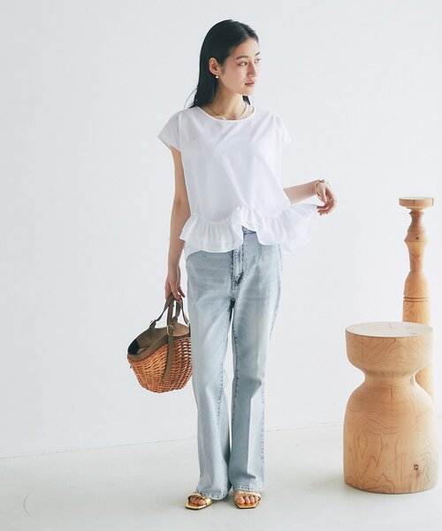 La boutique BonBon（ラブティックボンボン）の「【360°魅力UP！】ランダムペプラムフレンチブラウス（シャツ/ブラウス・レディース・ピンク/ホワイト/サックスブルー・FREE）」の11枚目の写真