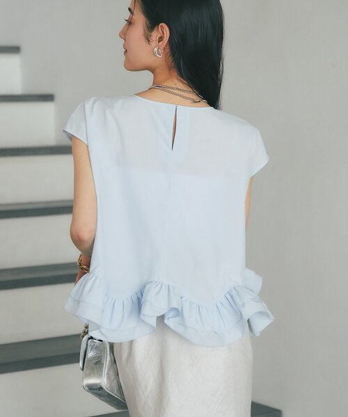La boutique BonBon（ラブティックボンボン）の「【360°魅力UP！】ランダムペプラムフレンチブラウス（シャツ/ブラウス・レディース・ピンク/ホワイト/サックスブルー・FREE）」の16枚目の写真