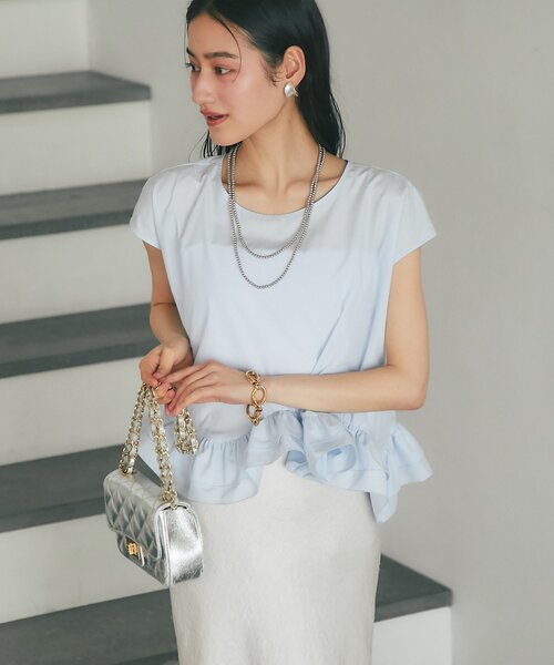 La boutique BonBon（ラブティックボンボン）の「【360°魅力UP！】ランダムペプラムフレンチブラウス（シャツ/ブラウス・レディース・ピンク/ホワイト/サックスブルー・FREE）」の17枚目の写真