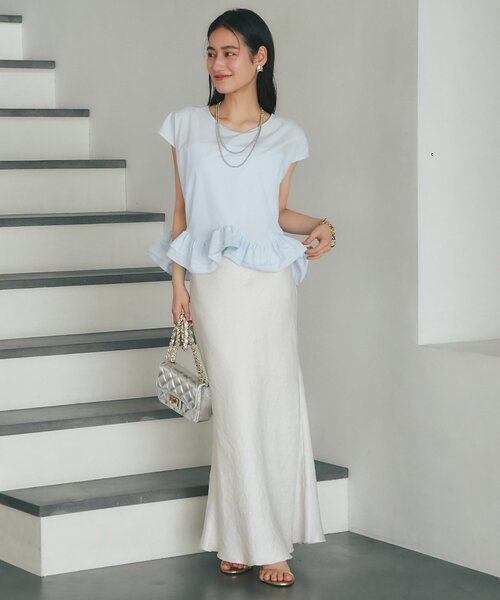 La boutique BonBon（ラブティックボンボン）の「【360°魅力UP！】ランダムペプラムフレンチブラウス（シャツ/ブラウス・レディース・ピンク/ホワイト/サックスブルー・FREE）」の18枚目の写真