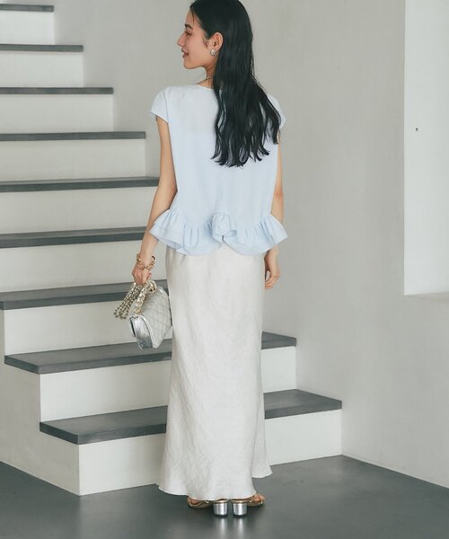 La boutique BonBon（ラブティックボンボン）の「【360°魅力UP！】ランダムペプラムフレンチブラウス（シャツ/ブラウス・レディース・ピンク/ホワイト/サックスブルー・FREE）」の20枚目の写真