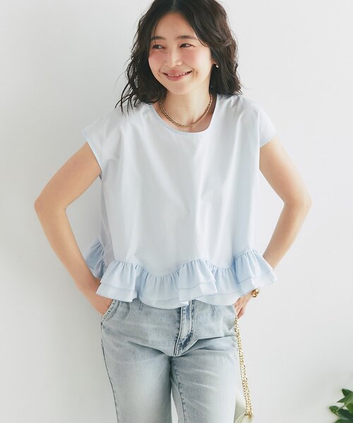 La boutique BonBon（ラブティックボンボン）の「【360°魅力UP！】ランダムペプラムフレンチブラウス（シャツ/ブラウス・レディース・ピンク/ホワイト/サックスブルー・FREE）」の22枚目の写真