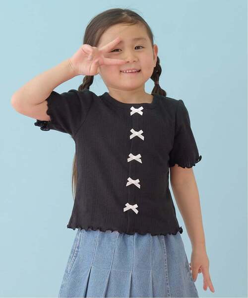 カーディガン風リボントップス【子供服】【キッズ】【女の子】（T