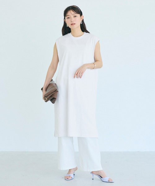 coca(coca)(コカ)の「ノースリーブカットワンピース(ワンピース・レディース・ブルー/ホワイト/ブラック/レッド・L/M/S/XL)」の2枚目の写真