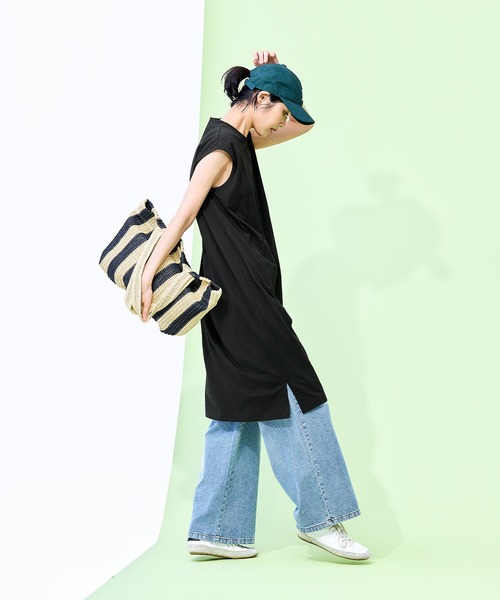 coca(coca)(コカ)の「ノースリーブカットワンピース(ワンピース・レディース・ブルー/ホワイト/ブラック/レッド・L/M/S/XL)」の6枚目の写真