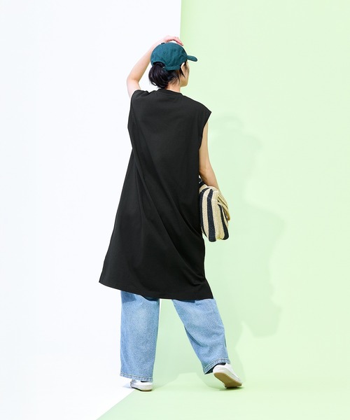 coca(coca)(コカ)の「ノースリーブカットワンピース(ワンピース・レディース・ブルー/ホワイト/ブラック/レッド・L/M/S/XL)」の7枚目の写真