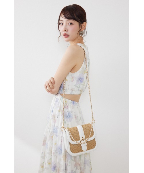rienda（リエンダ）の「ベルトディティールバッグ　春服　夏服（ショルダーバッグ・レディース・ホワイト/ライトブルー・FREE）」の2枚目の写真