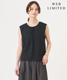 【WEB限定】シアーチェック ノースリーブ カットソー