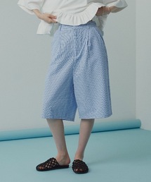 チェック サッカー スラックス バミューダ ハーフパンツ / 短パン / Checkered Slacks Shorts