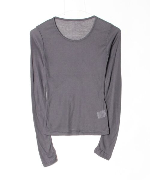 Rohwel（ローウェル）の「Sheer Long Sleeve Tee / シアーロングスリーブT（Tシャツ/カットソー・レディース・ブラウン/ピンク/パープル/グリーン/ライトブルー/チャコールグレー・FREE）」の13枚目の写真