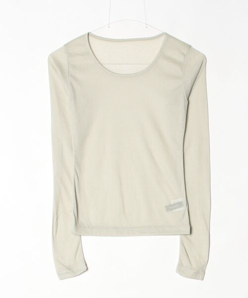Rohwel（ローウェル）の「Sheer Long Sleeve Tee / シアーロングスリーブT（Tシャツ/カットソー・レディース・ブラウン/ピンク/パープル/グリーン/ライトブルー/チャコールグレー・FREE）」の12枚目の写真