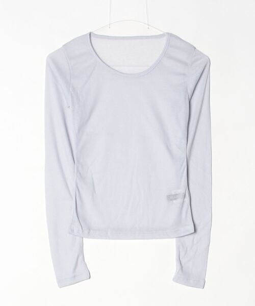 Rohwel（ローウェル）の「Sheer Long Sleeve Tee / シアーロングスリーブT（Tシャツ/カットソー・レディース・ブラウン/ピンク/パープル/グリーン/ライトブルー/チャコールグレー・FREE）」の10枚目の写真