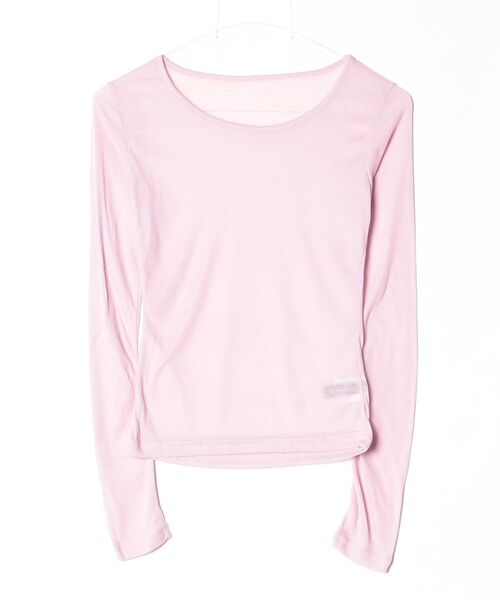 Rohwel（ローウェル）の「Sheer Long Sleeve Tee / シアーロングスリーブT（Tシャツ/カットソー・レディース・ブラウン/ピンク/パープル/グリーン/ライトブルー/チャコールグレー・FREE）」の15枚目の写真