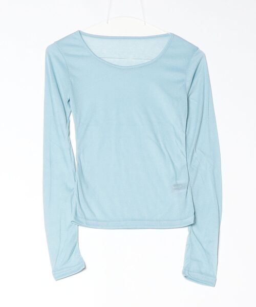 Rohwel（ローウェル）の「Sheer Long Sleeve Tee / シアーロングスリーブT（Tシャツ/カットソー・レディース・ブラウン/ピンク/パープル/グリーン/ライトブルー/チャコールグレー・FREE）」の11枚目の写真