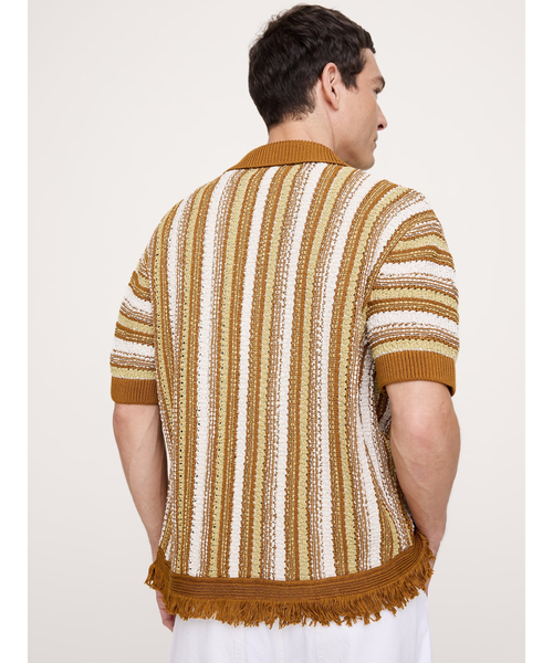 Banana Republic(バナナリパブリック)の「フリンジ コットン ポロ カーディガン(カーディガン/ボレロ・メンズ・マルチ・S/M/L/XL)」の2枚目の写真