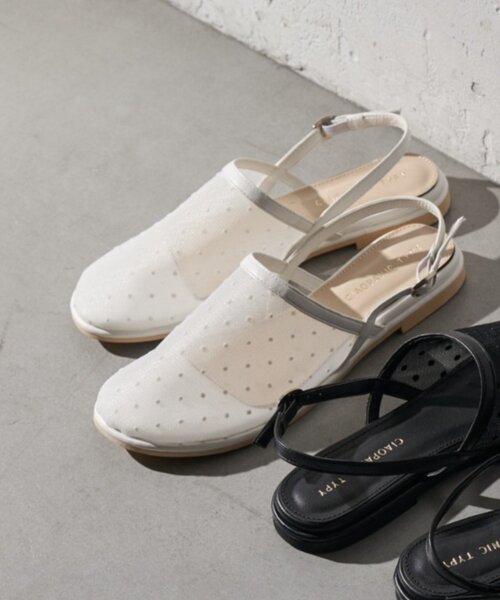 CIAOPANIC TYPY(チャオパニックティピー)の「:【S~XLサイズ展開!】ドット柄シアーメッシュフラットサンダル(サンダル・レディース・ブラック/オフホワイト・X-LARGE/LARGE/MEDIUM/SMALL)」の3枚目の写真