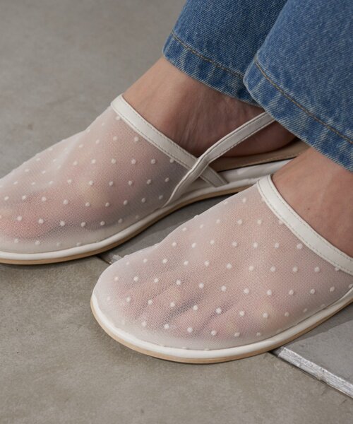 CIAOPANIC TYPY(チャオパニックティピー)の「:【S~XLサイズ展開!】ドット柄シアーメッシュフラットサンダル(サンダル・レディース・ブラック/オフホワイト・X-LARGE/LARGE/MEDIUM/SMALL)」の6枚目の写真