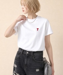 AMI PARIS / AMI SMALL HEART LOGO HALF T-SHIRTS / BFUTS001-724
