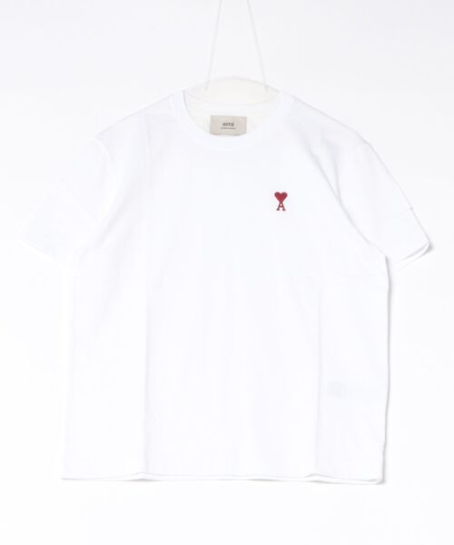 AMI Alexandre Mattiussi(アミアレクサンドルマテュッシ)の「AMI PARIS / AMI SMALL HEART LOGO HALF T-SHIRTS / BFUTS001-724(Tシャツ/カットソー・レディース・ブラック/ホワイト・MEDIUM/LARGE/X-LARGE/SMALL)」の4枚目の写真