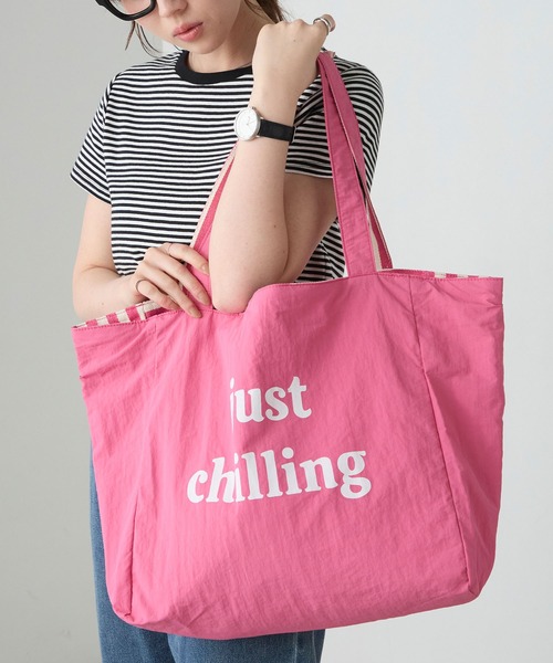 BONLECILL Marche（ボンルシールマルシェ）の「【BONLECILL Marche】リバーシブルロゴBIGトートバッグ（トートバッグ・レディース・ブルー/レッド/ネイビー/ブラック/ピンク/グリーン・FREE）」の5枚目の写真