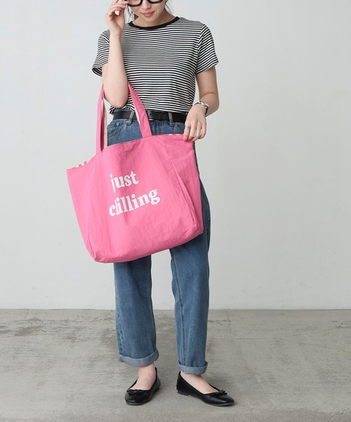 BONLECILL Marche（ボンルシールマルシェ）の「【BONLECILL Marche】リバーシブルロゴBIGトートバッグ（トートバッグ・レディース・ブルー/レッド/ネイビー/ブラック/ピンク/グリーン・FREE）」の20枚目の写真