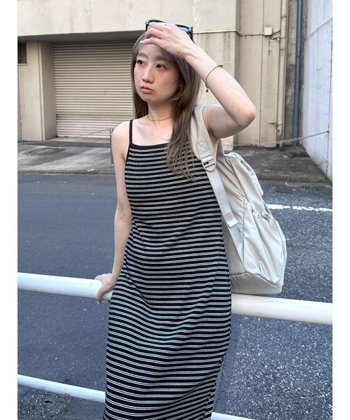 emmi(エミ)の「emmiロゴカップ付きパイルワンピース(ワンピース・レディース・バーガンディー/ライトグレー/ブラック・1/0)」の19枚目の写真