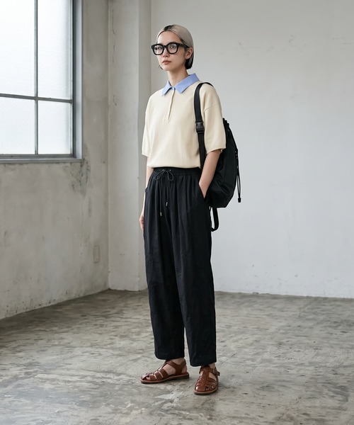 STYLE DELI(スタイルデリ)の「【BLK001】刺繍タックイージーパンツ(その他パンツ・レディース・ブラック・FREE)」の7枚目の写真