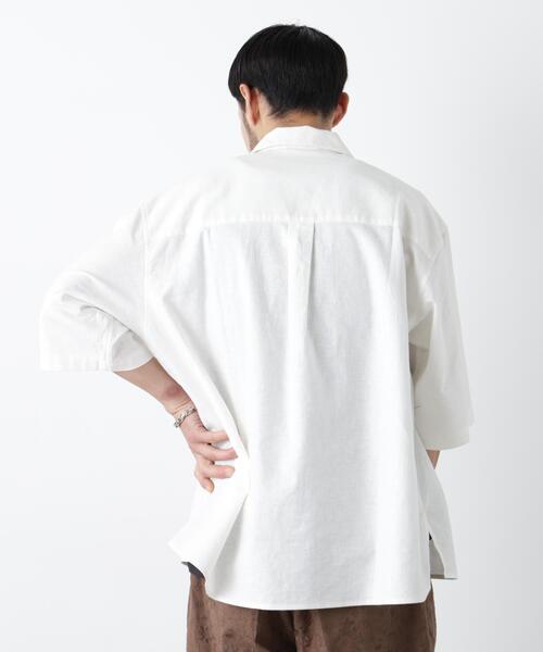 NANO universe(ナノユニバース)の「「FRENCH LINEN」イタリアンスキッパー半袖シャツ(シャツ/ブラウス・メンズ・ブラック/ホワイト・M/S/L)」の18枚目の写真