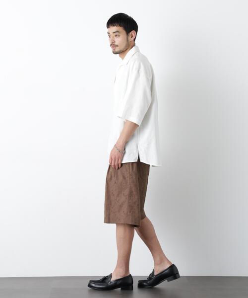 NANO universe(ナノユニバース)の「「FRENCH LINEN」イタリアンスキッパー半袖シャツ(シャツ/ブラウス・メンズ・ブラック/ホワイト・M/S/L)」の21枚目の写真