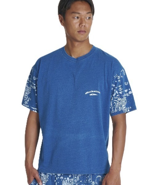 Quiksilver(クイックシルバー)の「クイックシルバー QUIKSILVER MERCURY PAISLEY SLEEVE ST(Tシャツ/カットソー・メンズ・ホワイト/ブルー・S/M/L/LL)」の1枚目の写真