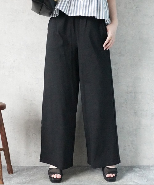 SELECT LEVERY(セレクトリベリー)の「接触冷感 ハイストレッチワイドパンツ(その他パンツ・レディース・ブラック/ピンクベージュ/ライトベージュ・MEDIUM/LARGE)」の14枚目の写真