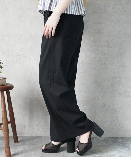 SELECT LEVERY(セレクトリベリー)の「接触冷感 ハイストレッチワイドパンツ(その他パンツ・レディース・ブラック/ピンクベージュ/ライトベージュ・MEDIUM/LARGE)」の12枚目の写真