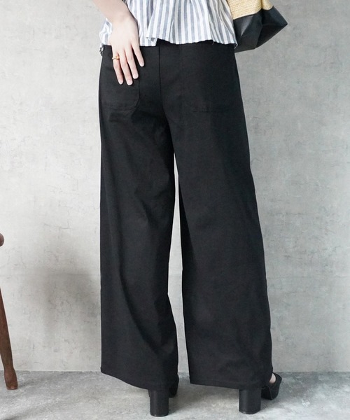 SELECT LEVERY(セレクトリベリー)の「接触冷感 ハイストレッチワイドパンツ(その他パンツ・レディース・ブラック/ピンクベージュ/ライトベージュ・MEDIUM/LARGE)」の11枚目の写真