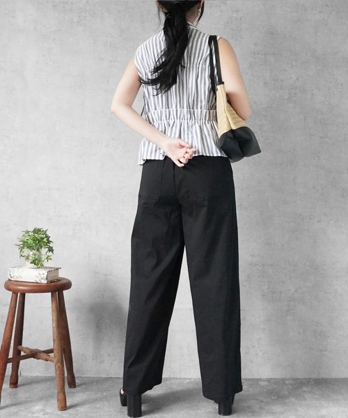 SELECT LEVERY(セレクトリベリー)の「接触冷感 ハイストレッチワイドパンツ(その他パンツ・レディース・ブラック/ピンクベージュ/ライトベージュ・MEDIUM/LARGE)」の10枚目の写真