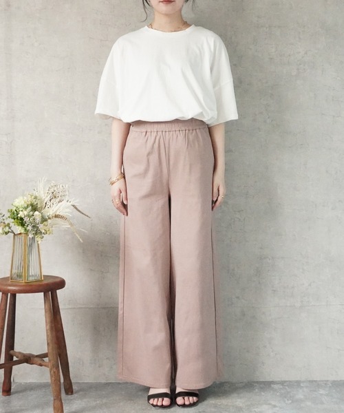 SELECT LEVERY(セレクトリベリー)の「接触冷感 ハイストレッチワイドパンツ(その他パンツ・レディース・ブラック/ピンクベージュ/ライトベージュ・MEDIUM/LARGE)」の17枚目の写真