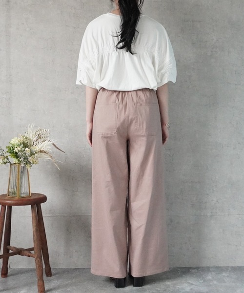 SELECT LEVERY(セレクトリベリー)の「接触冷感 ハイストレッチワイドパンツ(その他パンツ・レディース・ブラック/ピンクベージュ/ライトベージュ・MEDIUM/LARGE)」の15枚目の写真