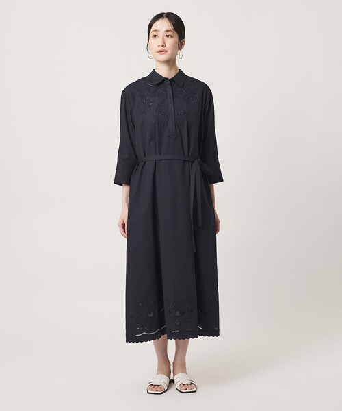 UNITED ARROWS(ユナイテッドアローズ)の「カットワーク シャツワンピース(ワンピース・レディース・オフホワイト/ネイビー・FREE)」の15枚目の写真