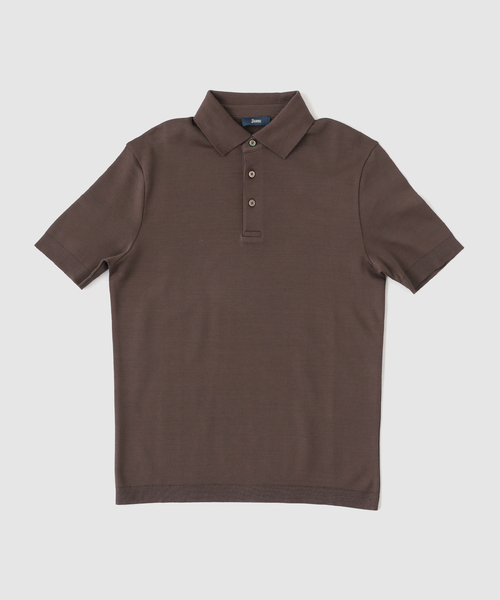HERNO（ヘルノ）の「HERNO(へルノ) Jersey Knit Effect Polo Shirts（ポロシャツ・メンズ・ホワイト/ブラウン/チャコールグレー・50/48/46）」の3枚目の写真
