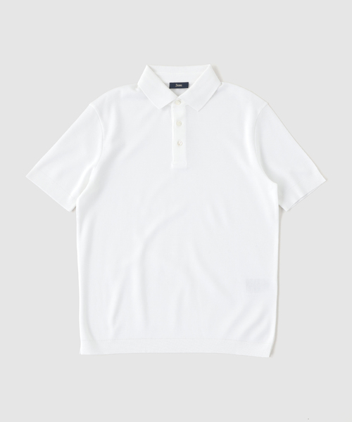 HERNO（ヘルノ）の「HERNO(へルノ) Jersey Knit Effect Polo Shirts（ポロシャツ・メンズ・ホワイト/ブラウン/チャコールグレー・50/48/46）」の2枚目の写真