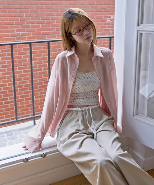 UNE MANSION(ユヌマンション)の「【UNE ORIGINAL】【冷房対策・羽織りアイテムとしておすすめ】ベーシックサマーパステルシースルーシャツ(シャツ/ブラウス・レディース・スカイブルー/ピンク/イエロー・FREE)」の19枚目の写真