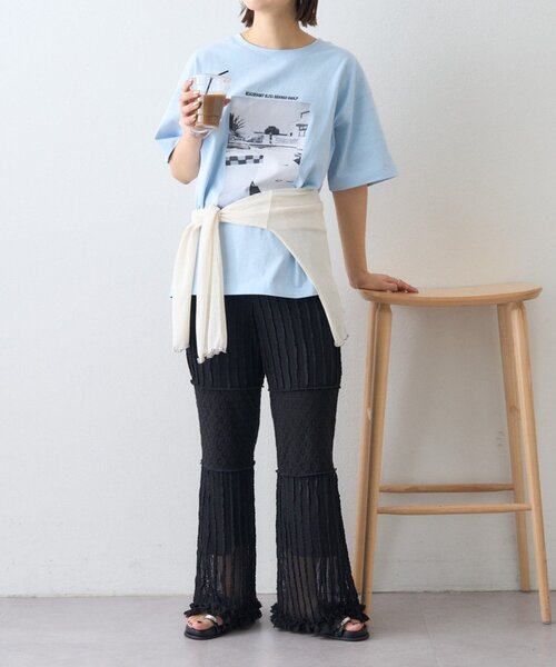 CIAOPANIC TYPY(チャオパニックティピー)の「裾フリル切替メッシュレースフレアパンツ(その他パンツ・レディース・ブラック/オフホワイト・MEDIUM/SMALL)」の15枚目の写真