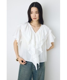 【身長別画像あり】ラッフルブラウス 春服 夏服 フリル