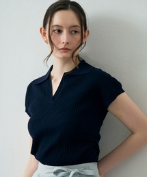 2026春夏新作 スキッパーネックニットトップス