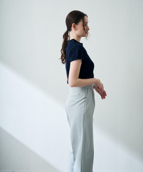 MISCH MASCH（ミッシュマッシュ）の「2026春夏新作 スキッパーネックニットトップス（Tシャツ/カットソー・レディース・ネイビー/ホワイト/グレー・ﾌﾘ-）」の13枚目の写真