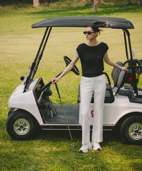 OBER GOLF(オーベルゴルフ)の「サマーボートネックニット(ブラック)(Tシャツ/カットソー・レディース・ブラック・FREE)」の4枚目の写真